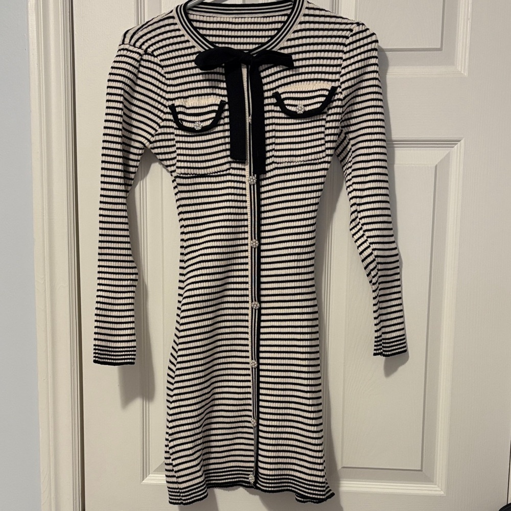 [NWOT] Striped Black and White Knit Dress